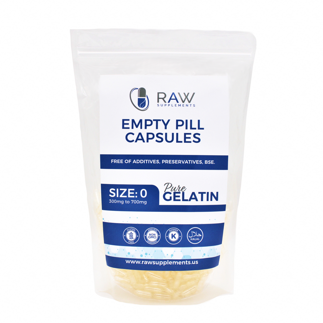 Empty Gelatin Clear Capsules Size 0 Pharmaceutical Grade